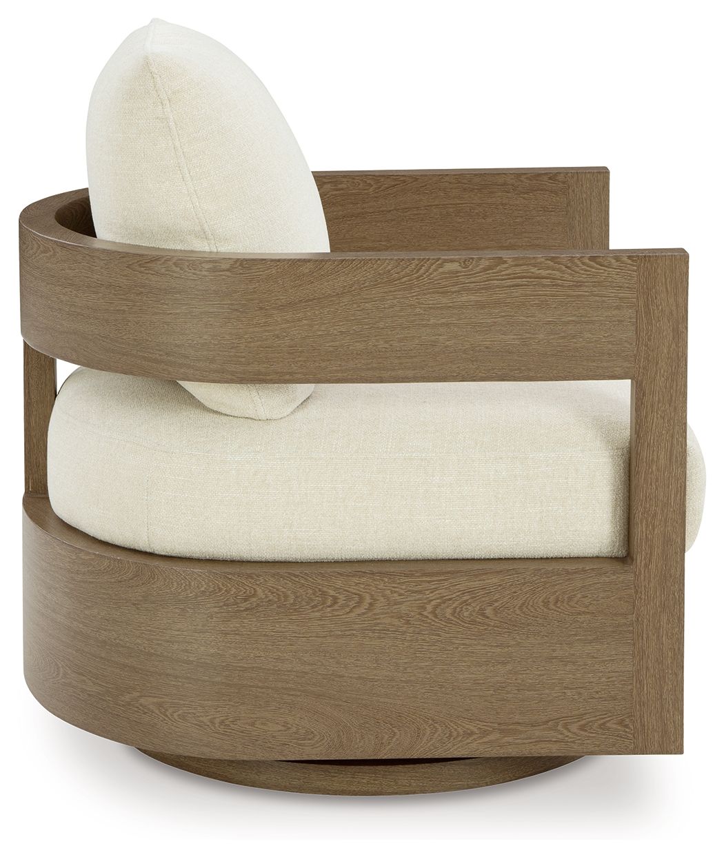 Serene Bay - Dark Brown / White - Swivel Glider Chair With Cushion - Hornell Furniture Outlet