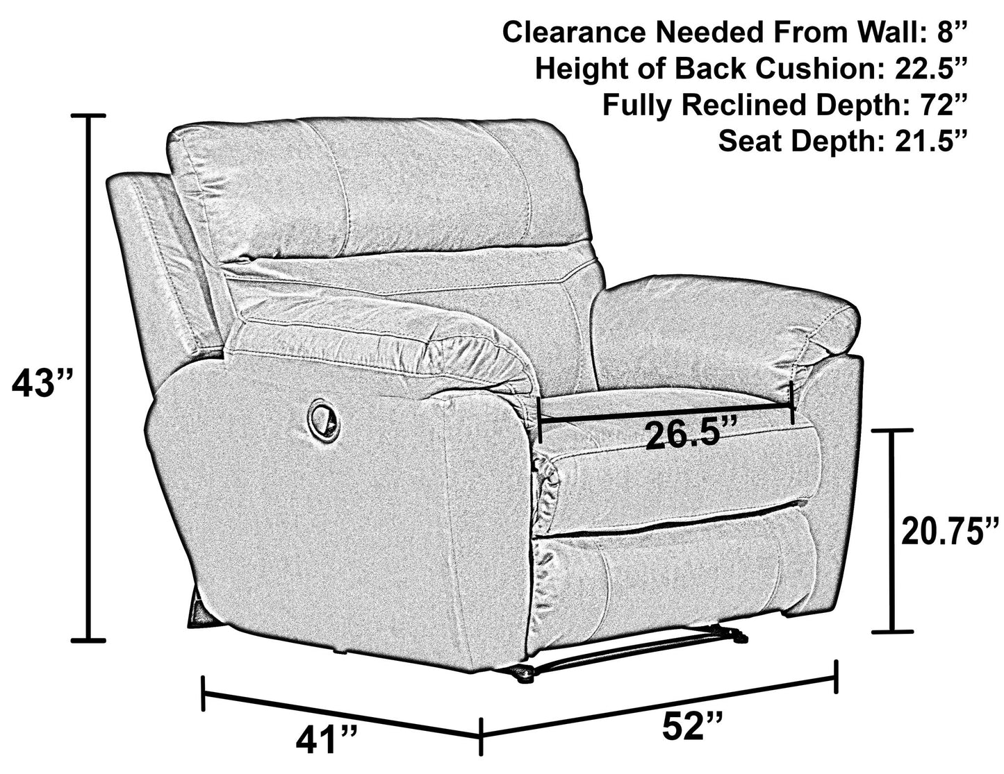 Atlas - Recliner - Charcoal - Hornell Furniture Outlet