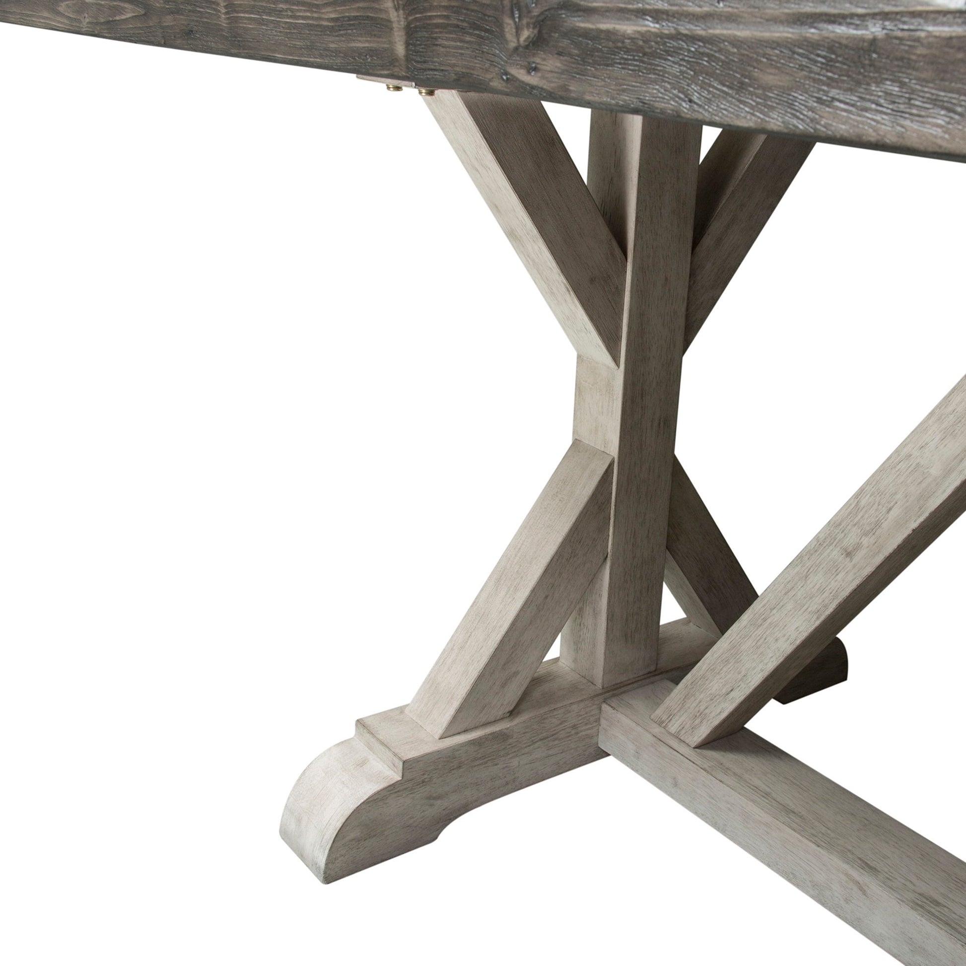 Willowrun - Trestle Table - Rustic White - Hornell Furniture Outlet