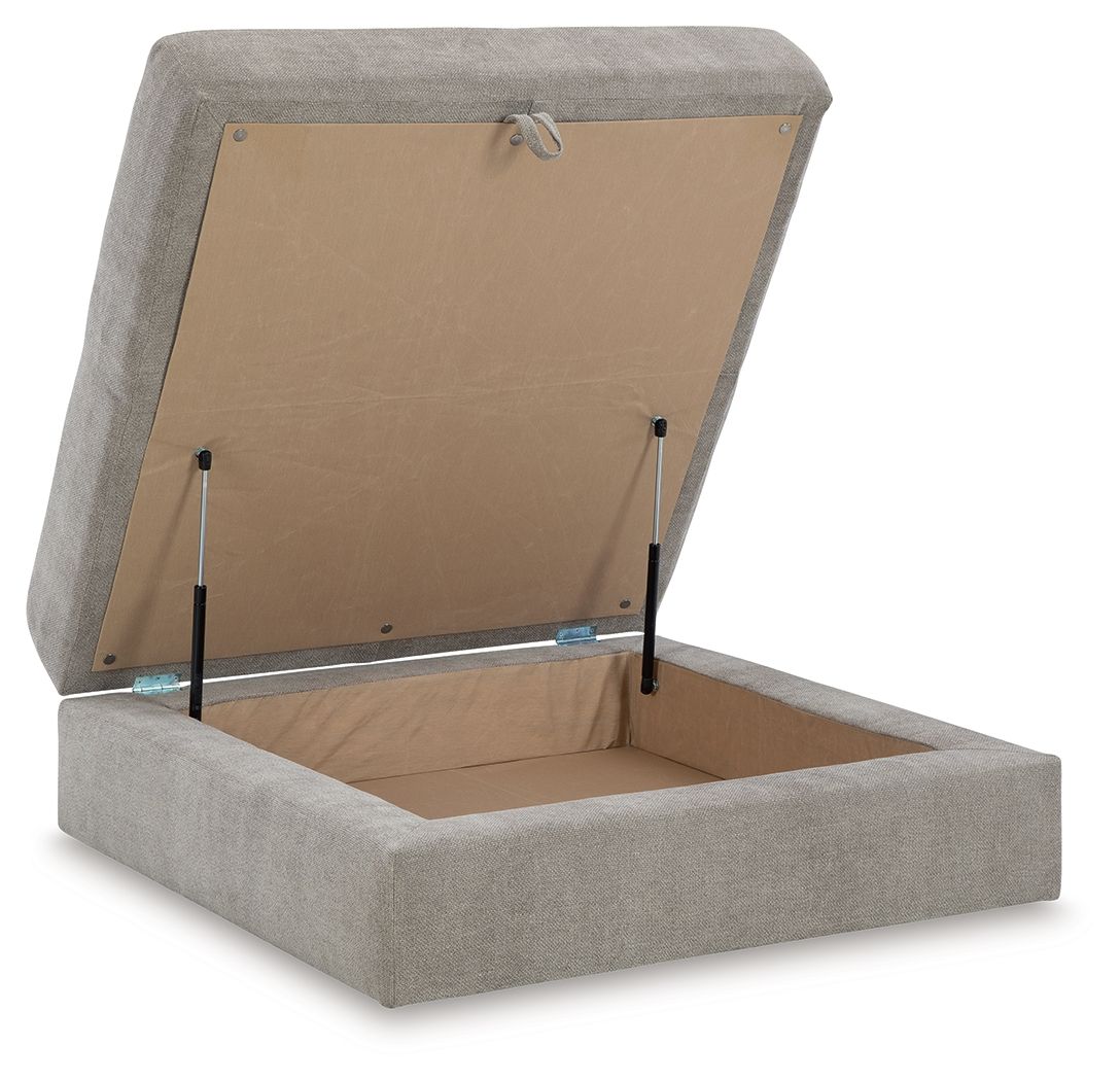 Aslan Court - Pebble - Ottoman With Storage - Hornell Furniture Outlet