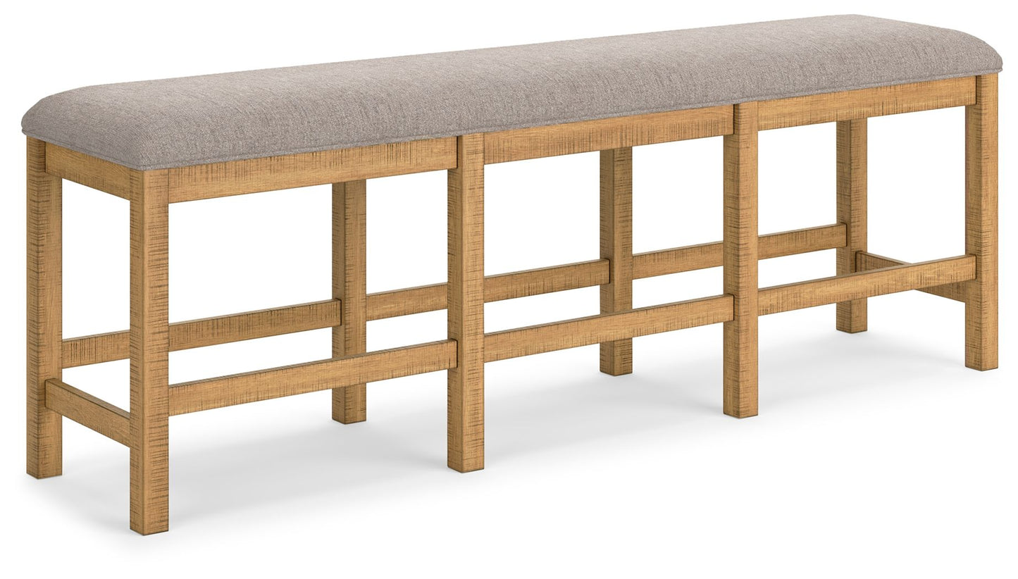 Havonplane - Brown - XL Counter Height Upholstered Dining Bench - Hornell Furniture Outlet
