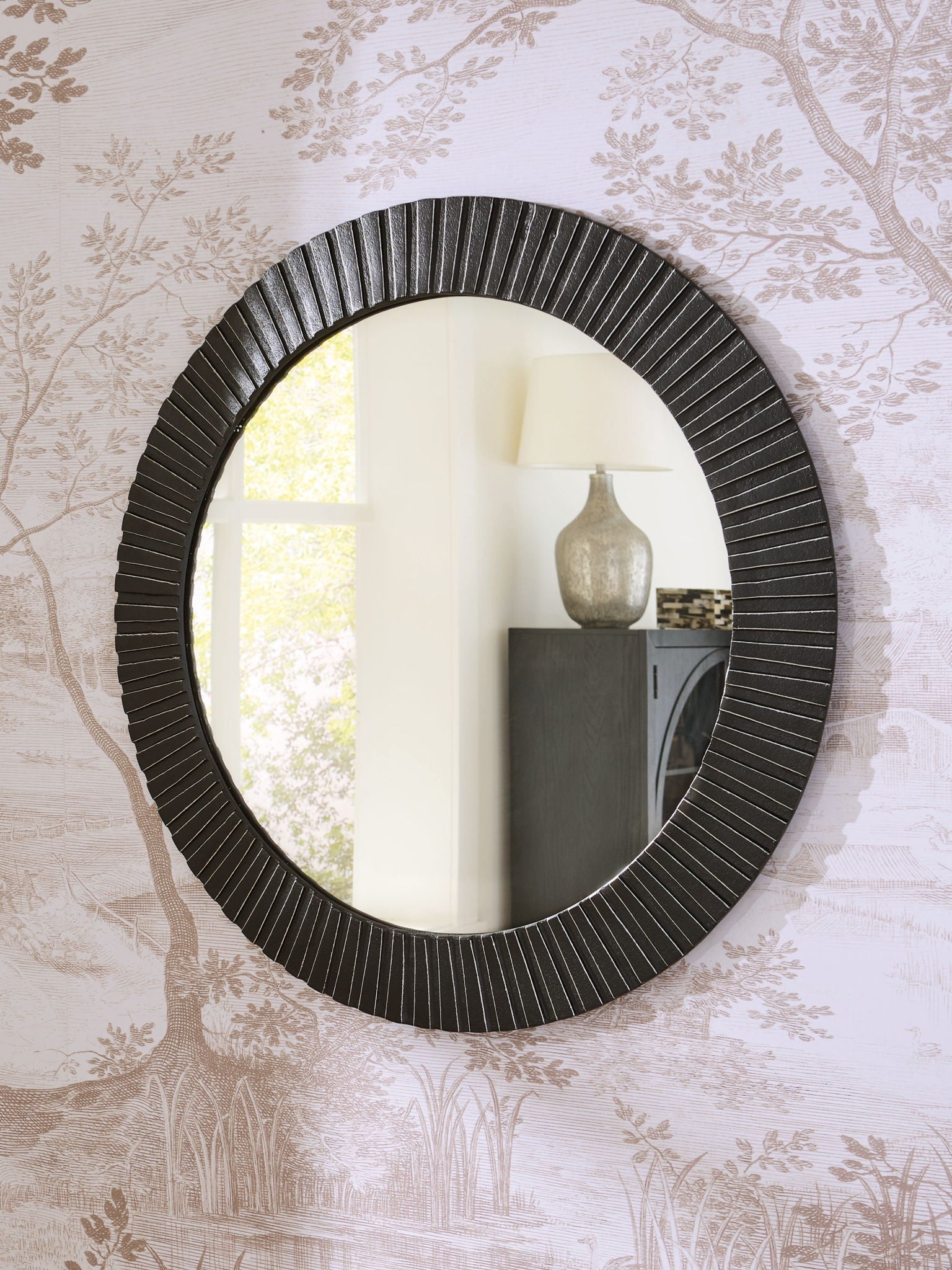 Ozias - Black - Accent Mirror - Hornell Furniture Outlet