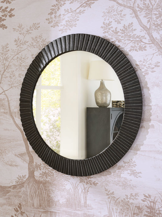 Ozias - Black - Accent Mirror - Hornell Furniture Outlet