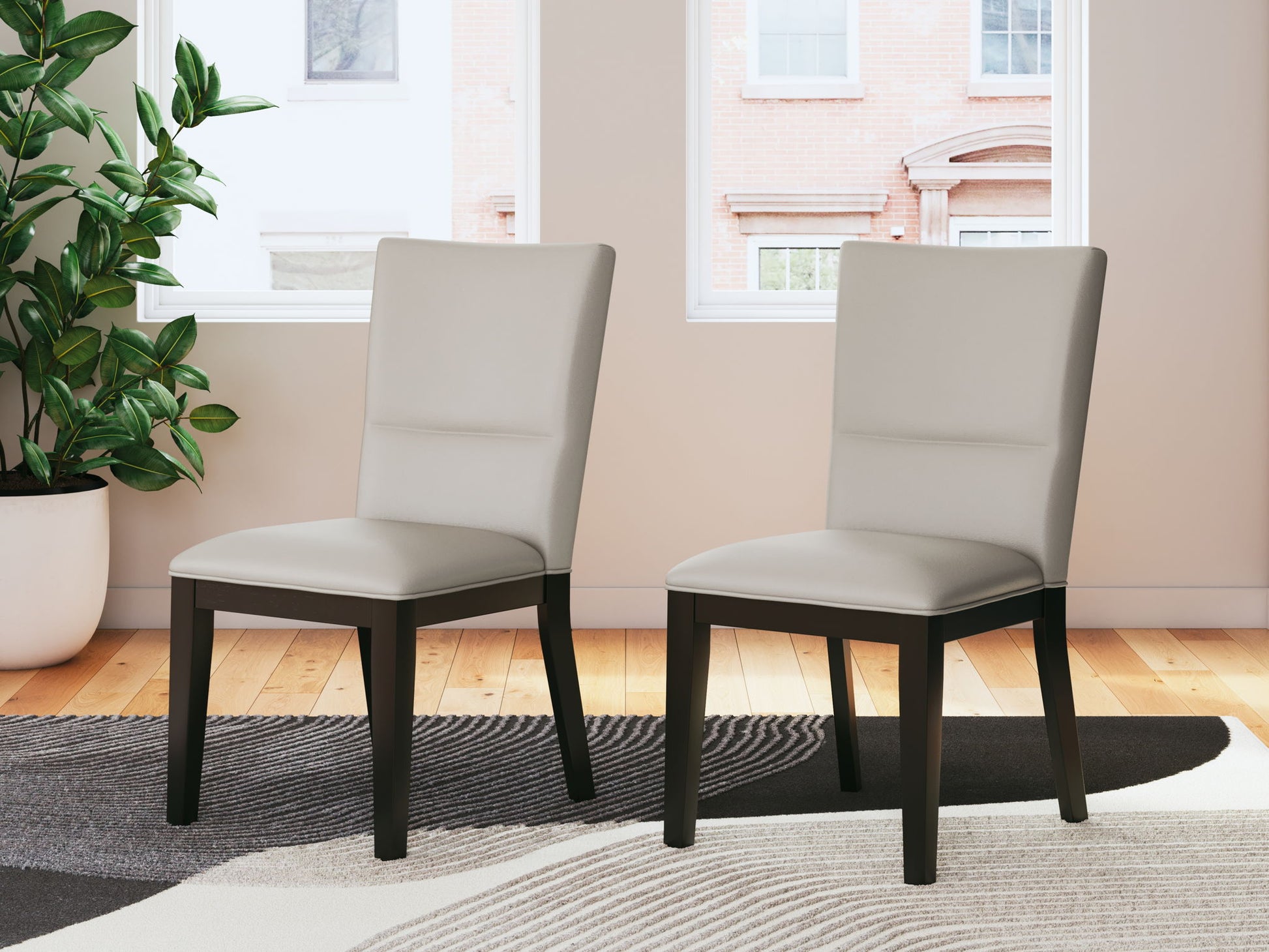 Glinari - Taupe / Black - 5 Pc. - Dining Room Table, 4 Side Chairs - Hornell Furniture Outlet