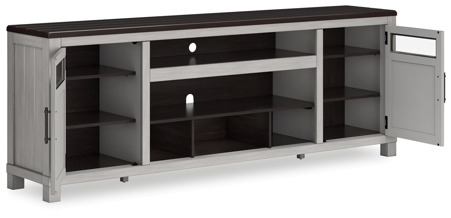 Darborn - Gray / Brown - XL TV Stand W/Fireplace Option - Hornell Furniture Outlet