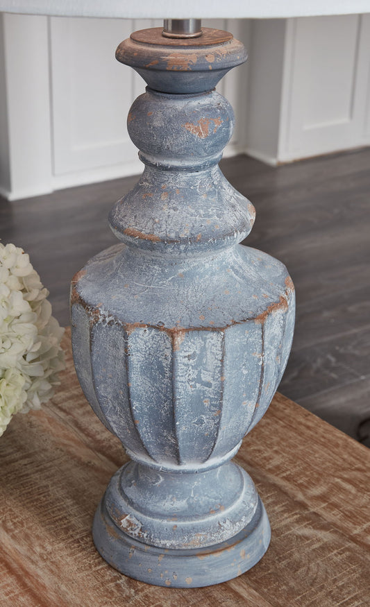 Cylerick - Antique Blue - Terracotta Table Lamp - Hornell Furniture Outlet