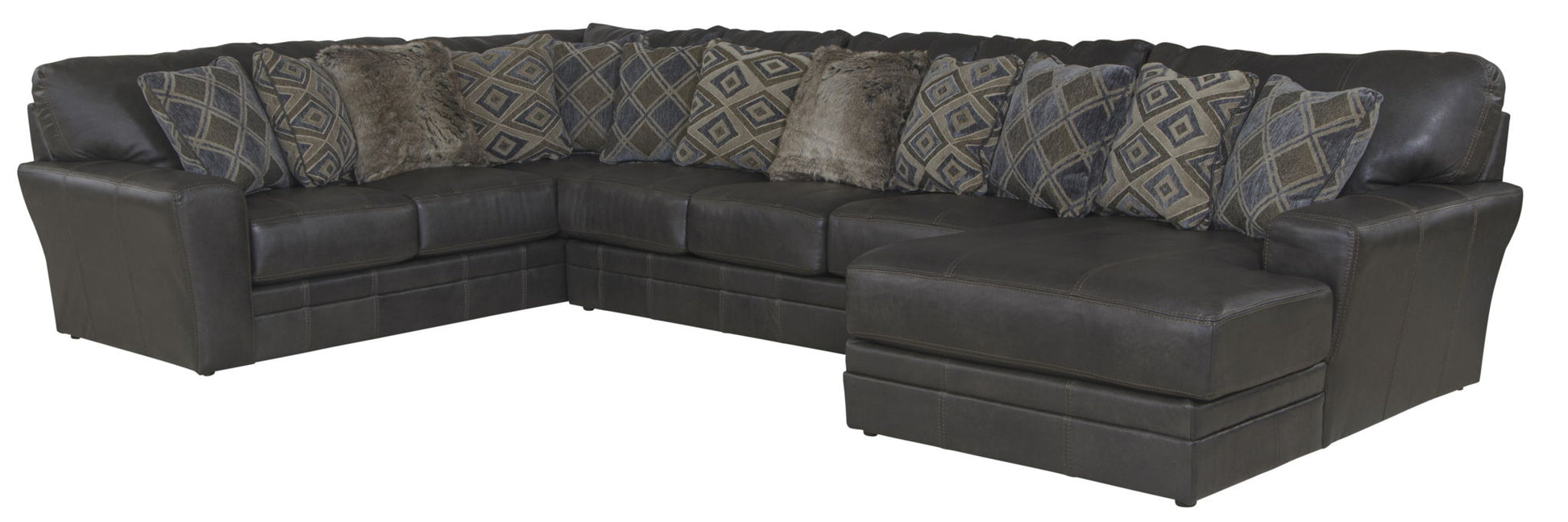Denali - Italian Leather Match Sectional - Hornell Furniture Outlet