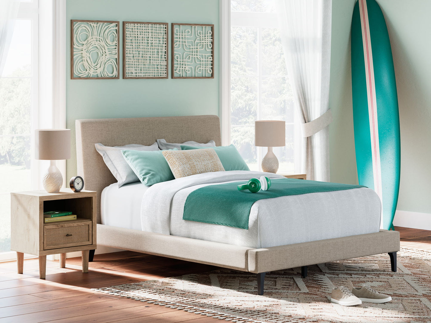 Cielden - Upholstered Bed With Roll Slats - Hornell Furniture Outlet