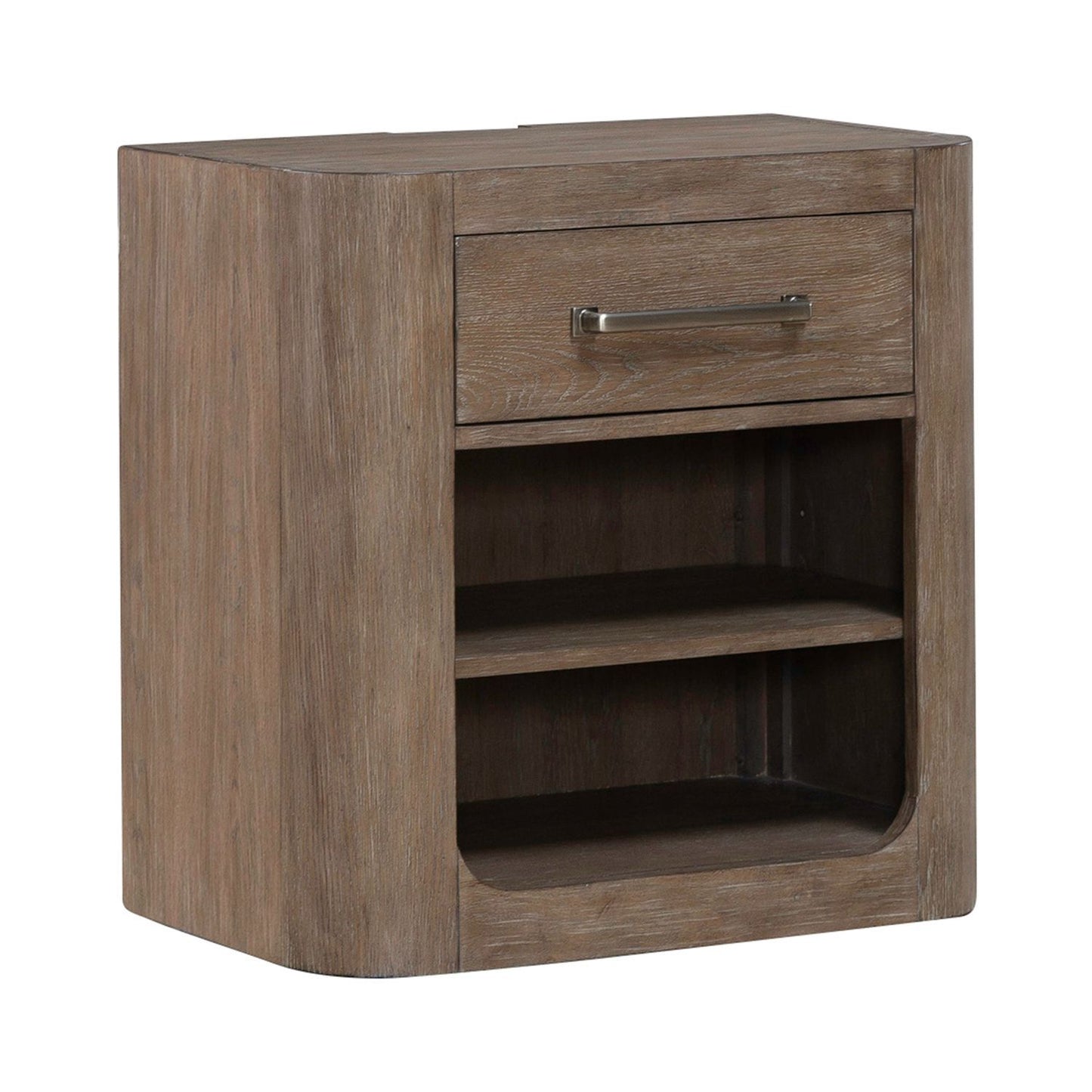 South Bend - Open Nightstand With Charging Station - Brown - Hornell Furniture Outlet