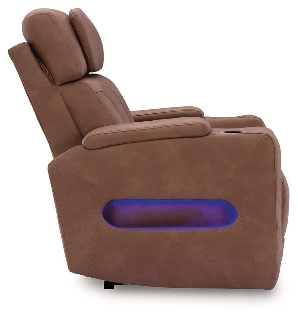 Clean - Slate - Caramel - Power Recliner / Adj Headrest - Hornell Furniture Outlet