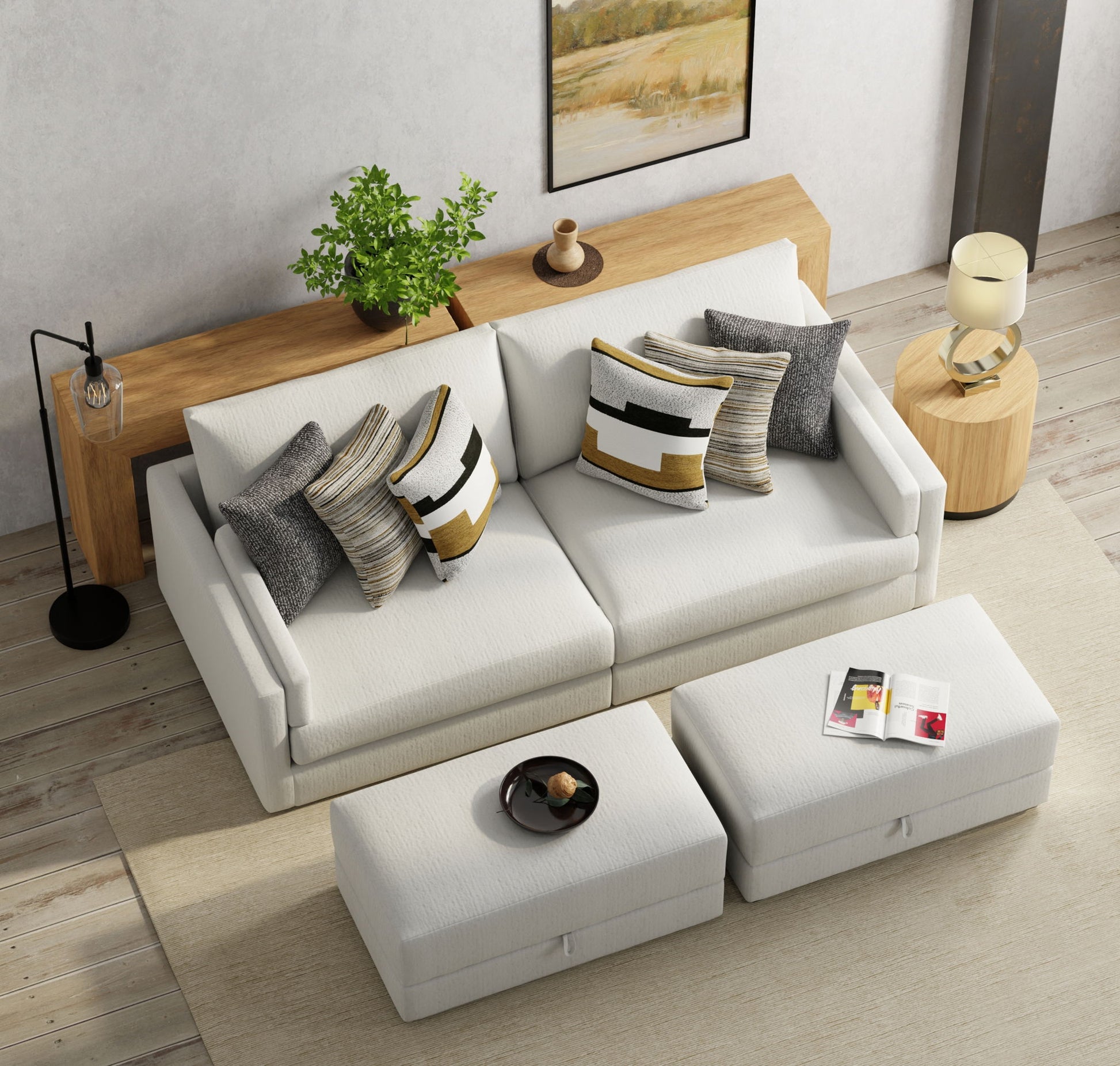 Trevor - Extra Deep Oversized Sofa With Included Storage Cocktail Ottoman - Hornell Furniture Outlet