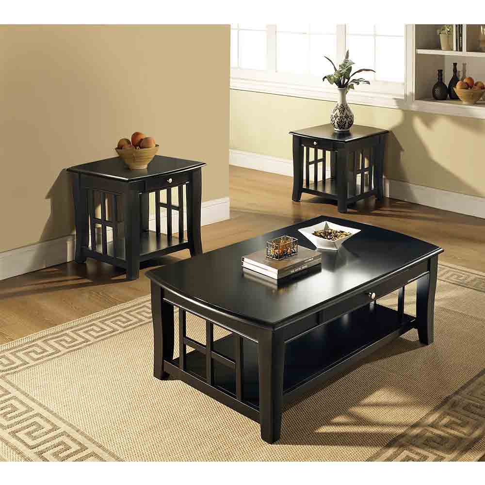 Cassidy - 3 Piece Table Set - Black - Hornell Furniture Outlet