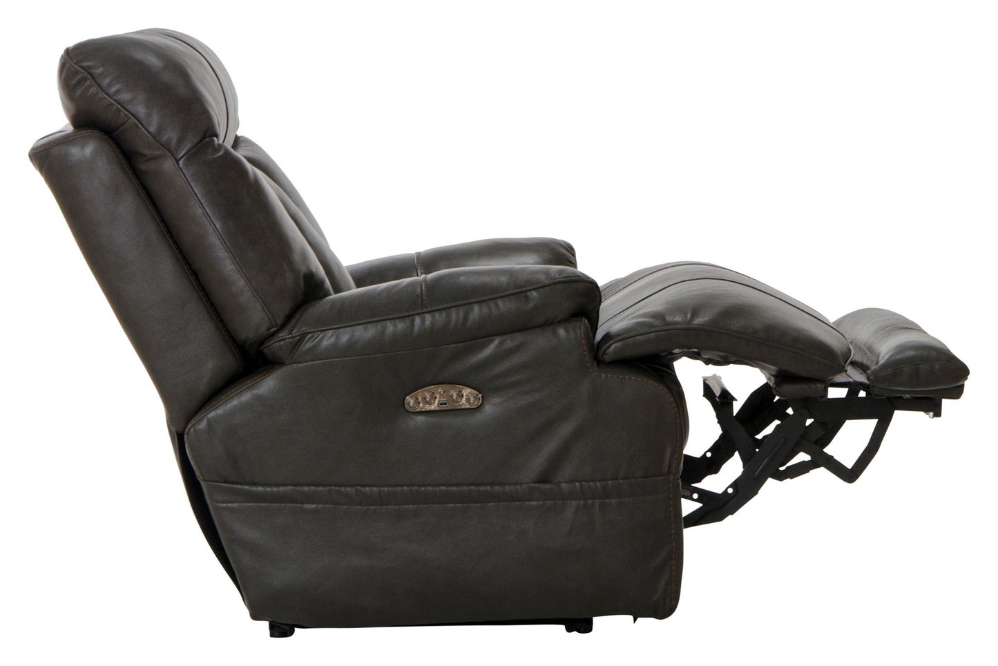 Naples - Power Lay Flat Recliner With Extended Ottoman - Chocolate - Hornell Furniture Outlet