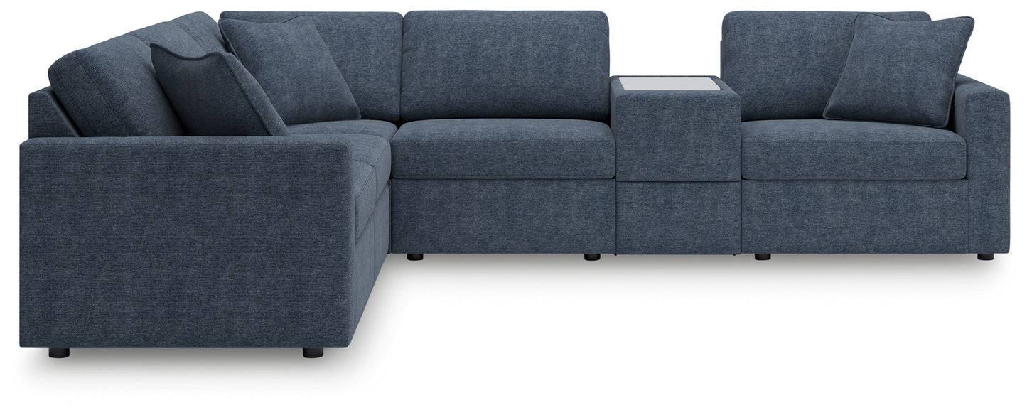 Modmax - Ink - 6 - Piece Sectional With Storage Console - Fabric - Hornell Furniture Outlet