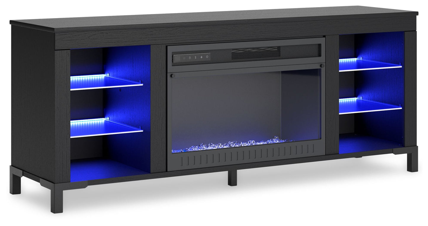 Cayberry - Black - TV Stand With Fireplace - Hornell Furniture Outlet