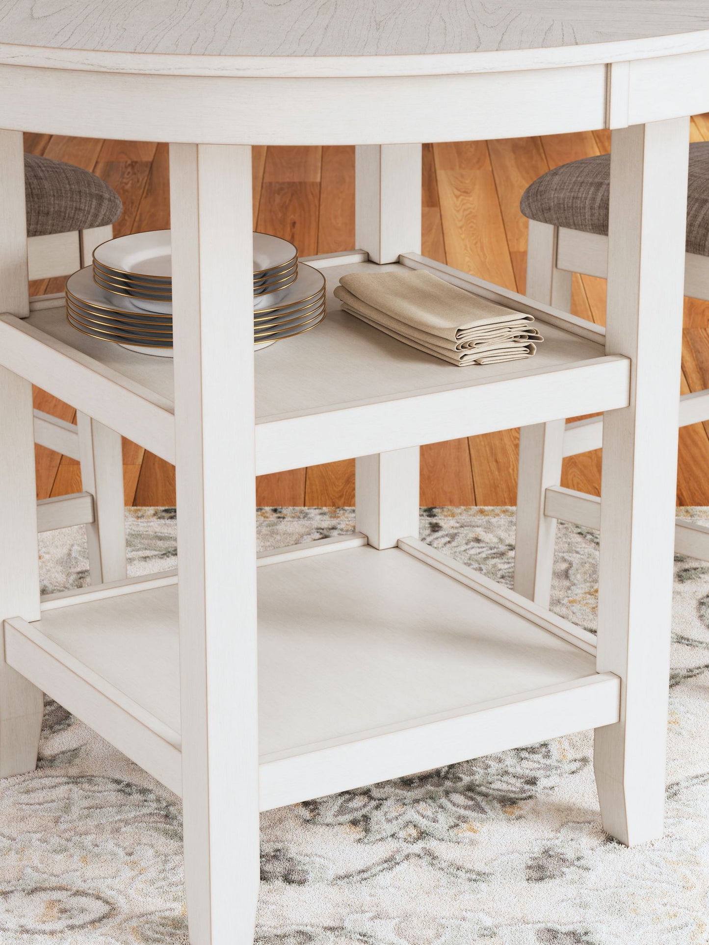Erinberg - Antique White - Dining Room Counter Table Set (Set of 5) - Hornell Furniture Outlet