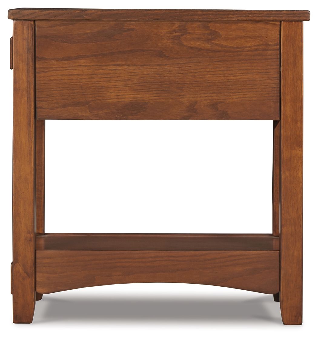 Breegin - Brown - Chair Side End Table - 1 Drawer - Hornell Furniture Outlet