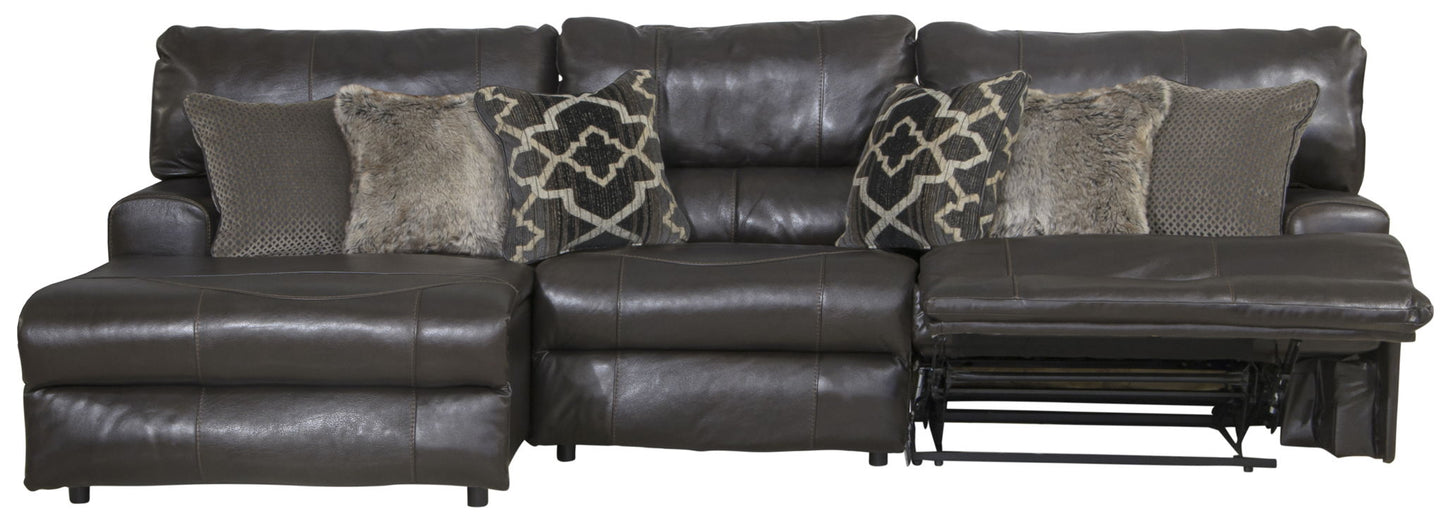 Como - 3 Piece Italian Leather Match Reclining Sectional - Hornell Furniture Outlet
