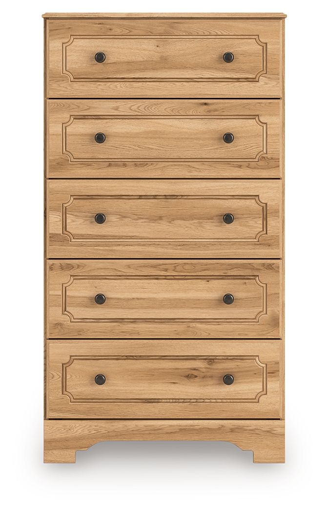 Aleaport - Warm Brown - Five Drawer Chest - Hornell Furniture Outlet
