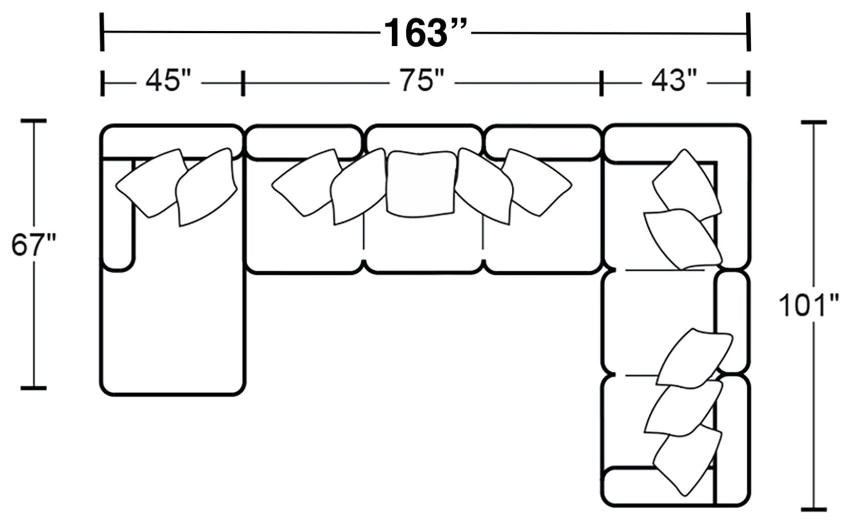 Denali - Italian Leather Match Sectional - Hornell Furniture Outlet