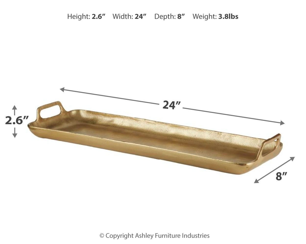Posy - Gold Finish - Tray - Hornell Furniture Outlet