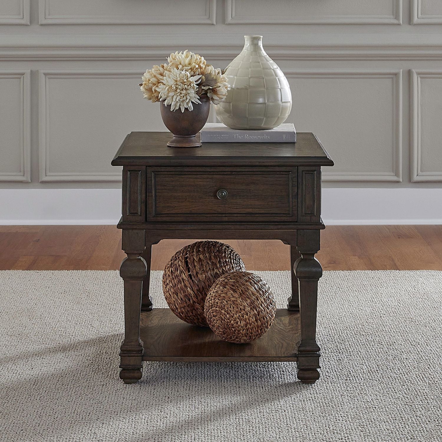 Provence Park - Drawer End Table - Brown - Hornell Furniture Outlet