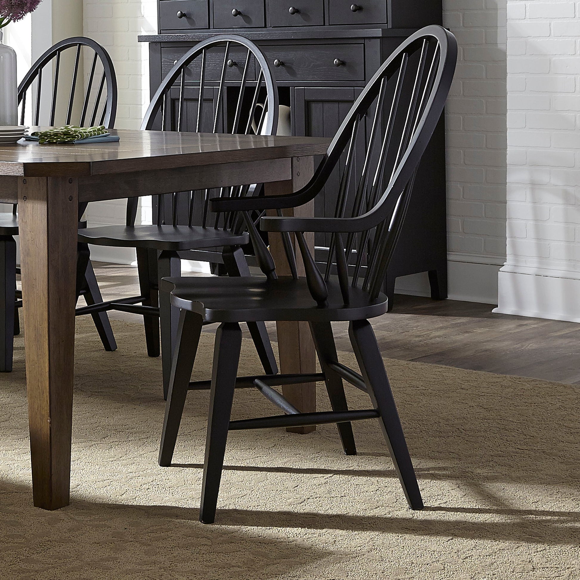 Hearthstone Ridge - Windsor Back Arm Chair - Hornell Furniture Outlet