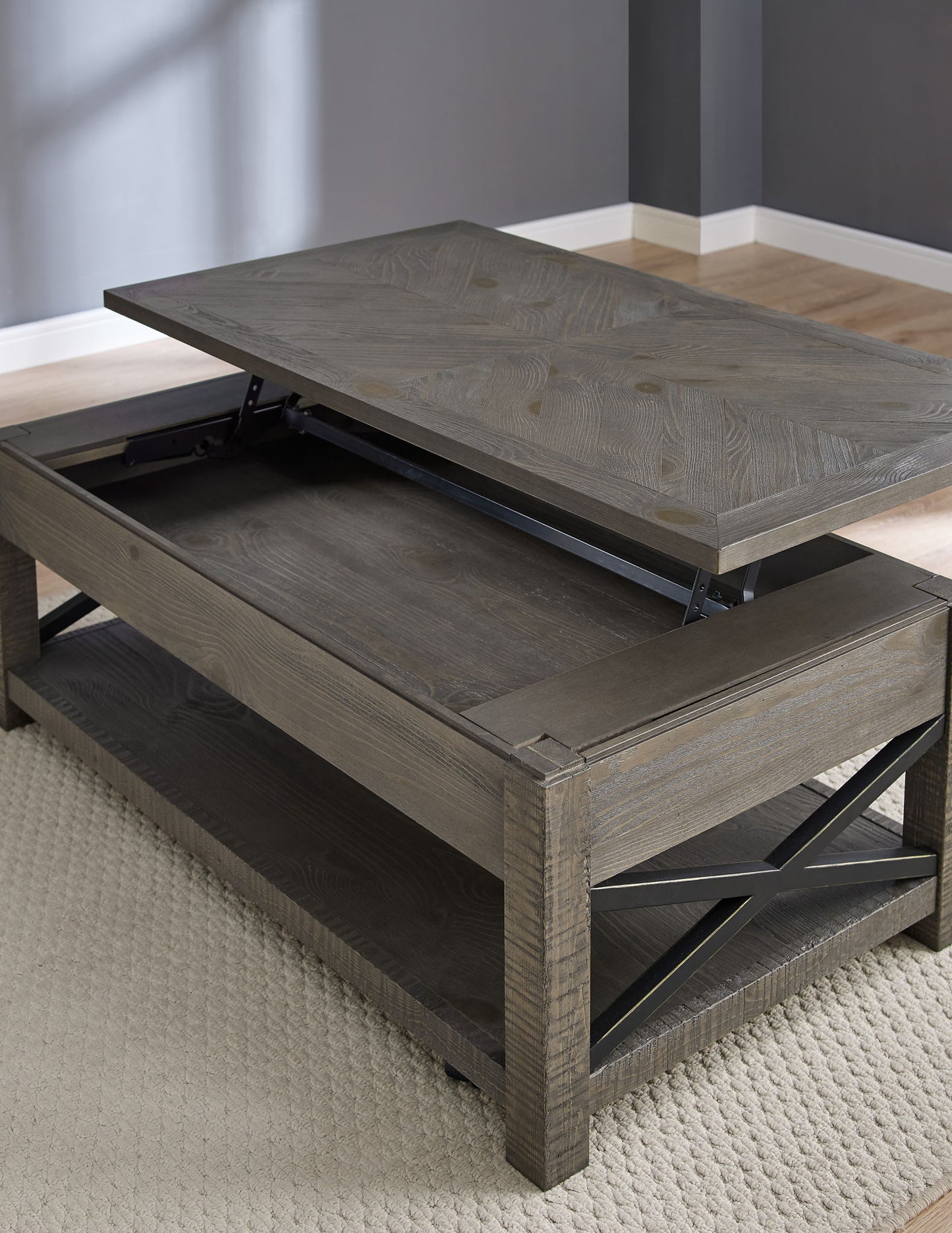 Dexter - Lift Top Cocktail Table - Brown - Hornell Furniture Outlet