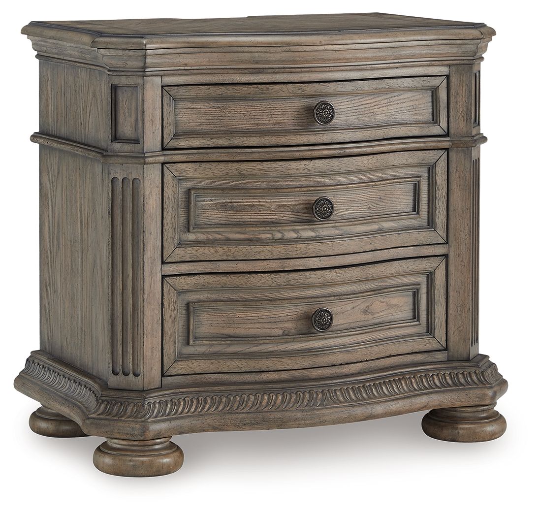 Ardenfield - Light Brown - Three Drawer Night Stand - Hornell Furniture Outlet
