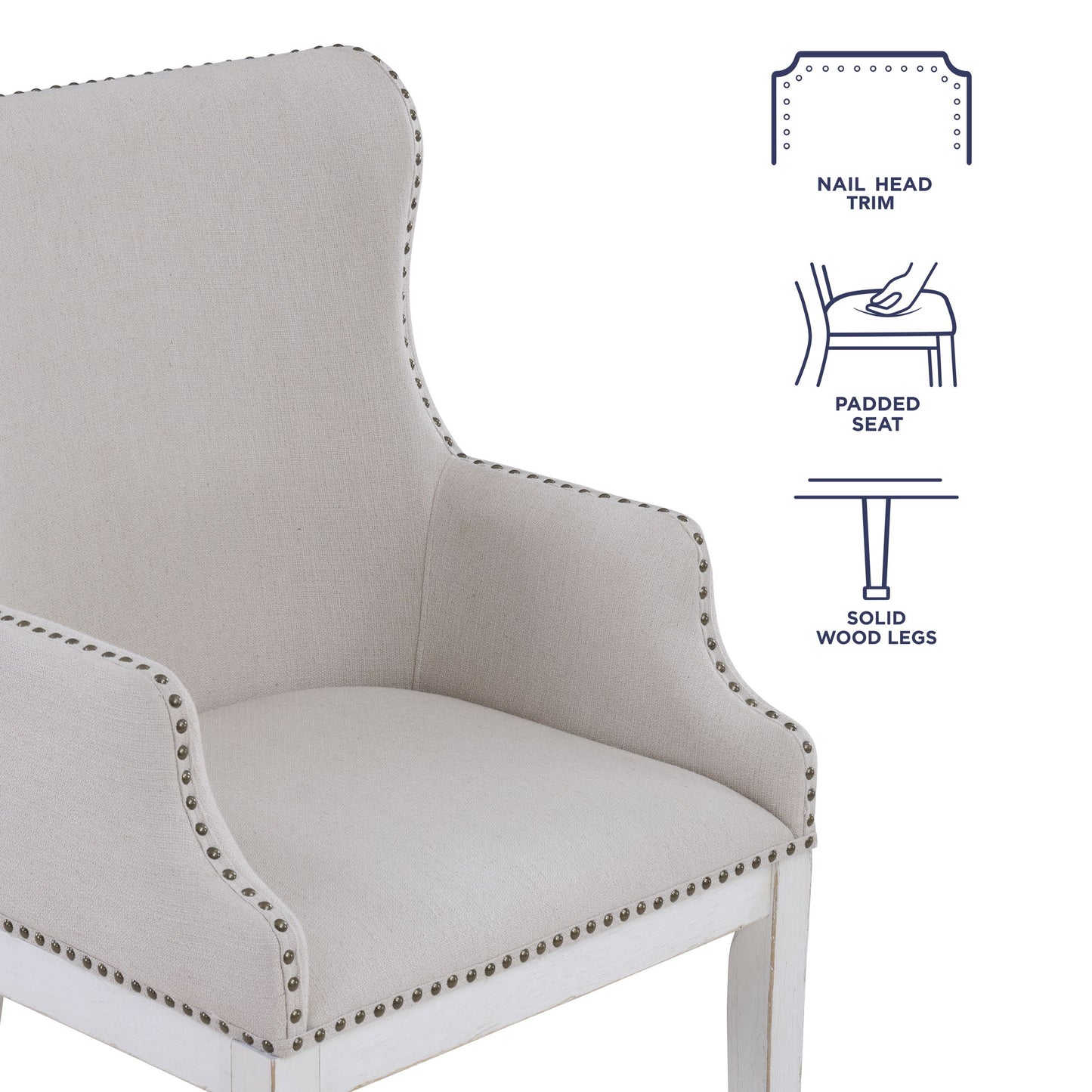 Warren - Arm Chair (Set of 2) - White - Hornell Furniture Outlet