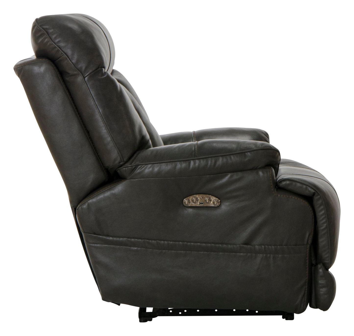 Naples - Power Lay Flat Recliner With Extended Ottoman - Chocolate - Hornell Furniture Outlet
