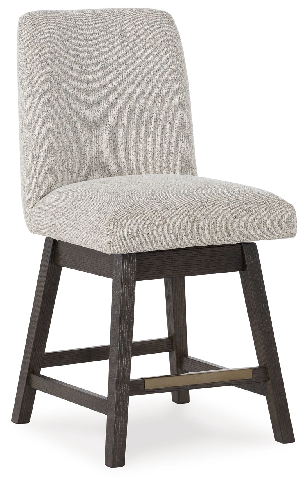 Burkhaus - Beige / Dark Brown - Upholstered Swivel Barstool (Set of 2) - Hornell Furniture Outlet