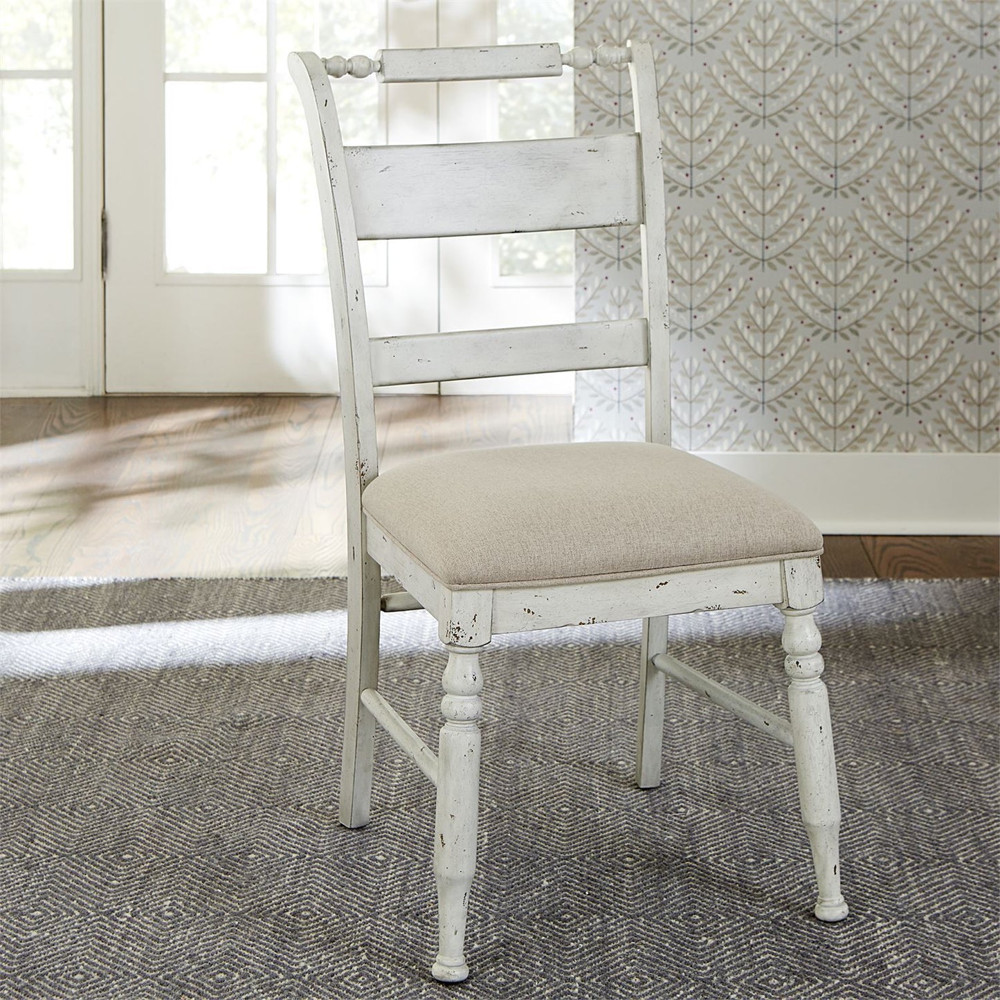 Whitney - Slat Back Side Chair - White - Hornell Furniture Outlet