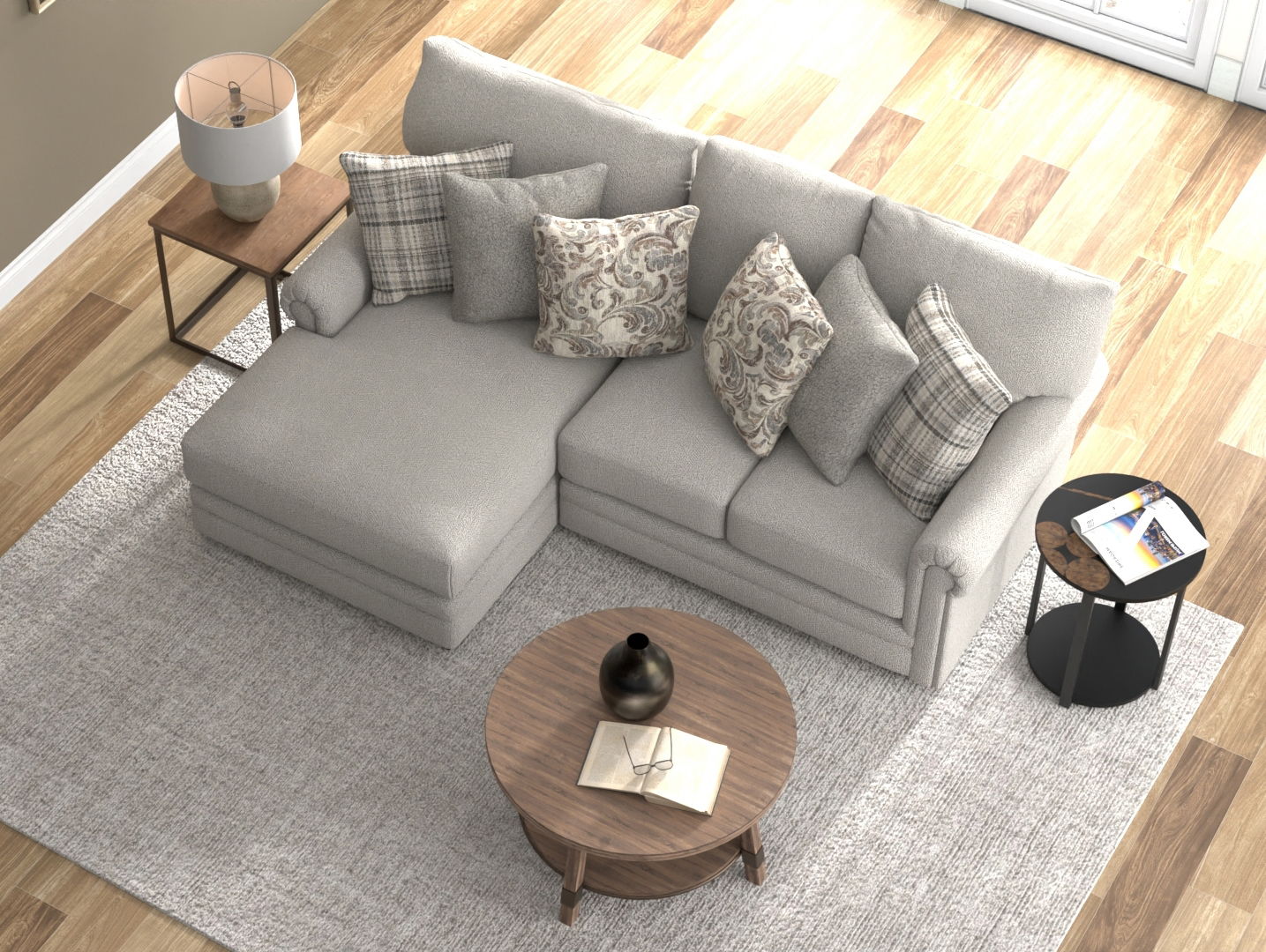 Livingston - Sectional With Comfort Coil Seating And Accent Pillows Included - Hornell Furniture Outlet