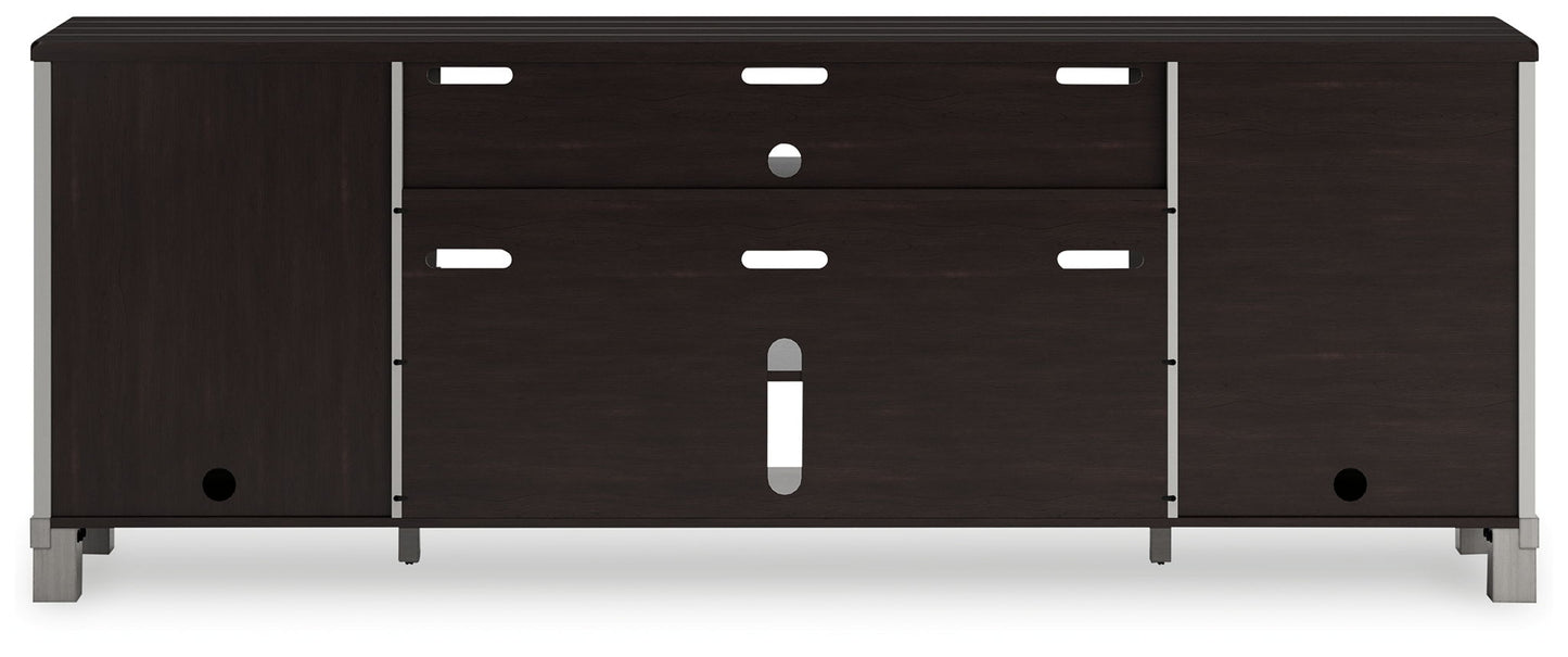 Darborn - Gray / Brown - XL TV Stand W/Fireplace Option - Hornell Furniture Outlet