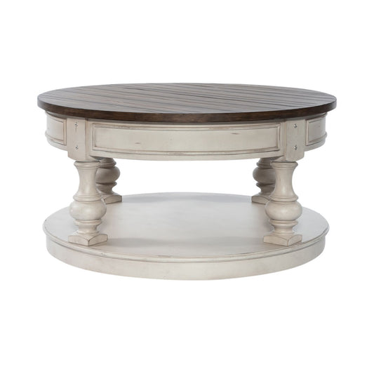 Morgan Creek - Round Cocktail Table - White - Hornell Furniture Outlet