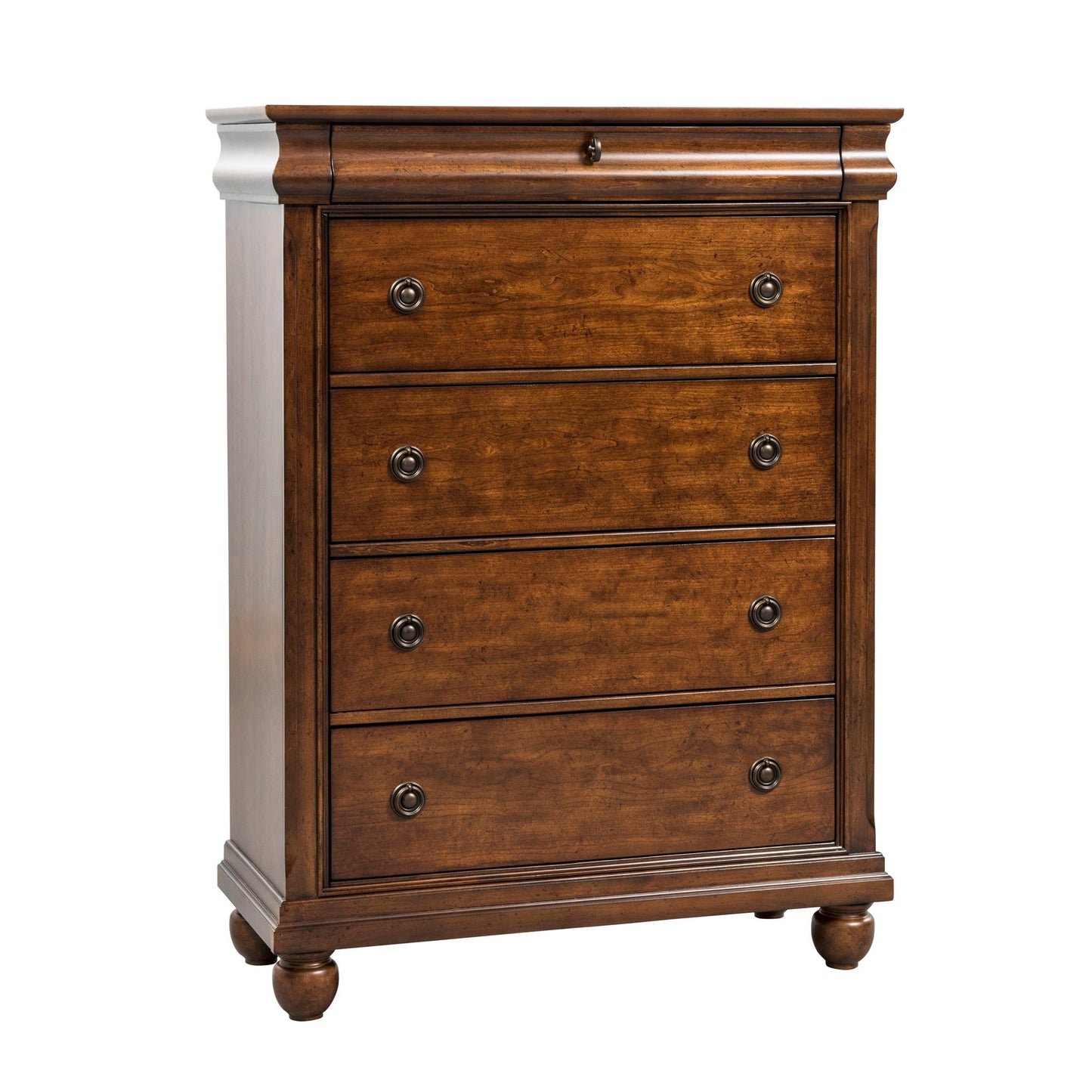 Rustic Traditions - 5 Drawer Chest - Dark Brown - Hornell Furniture Outlet