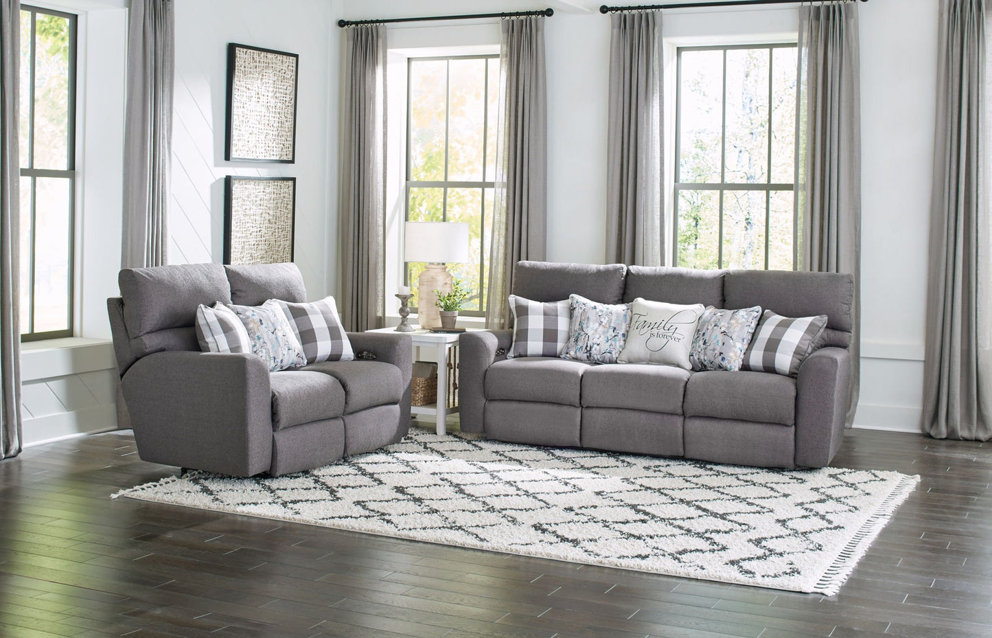 Searsport - Power Headrest Reclining Loveseat - Hornell Furniture Outlet