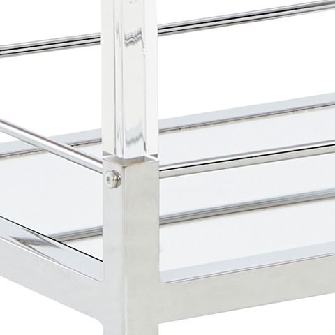 Chaseton - Clear / Silver Finish - Bar Cart - Hornell Furniture Outlet