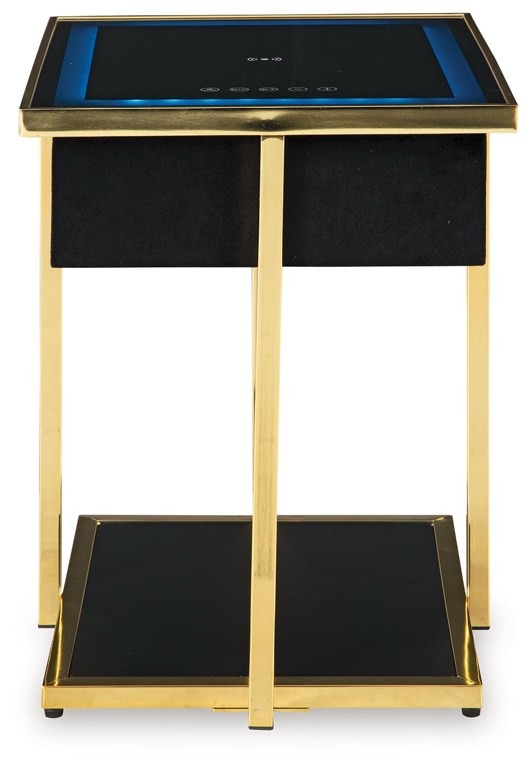 Rexwell - Black / Gold Finish - Accent Table With Speaker - Hornell Furniture Outlet