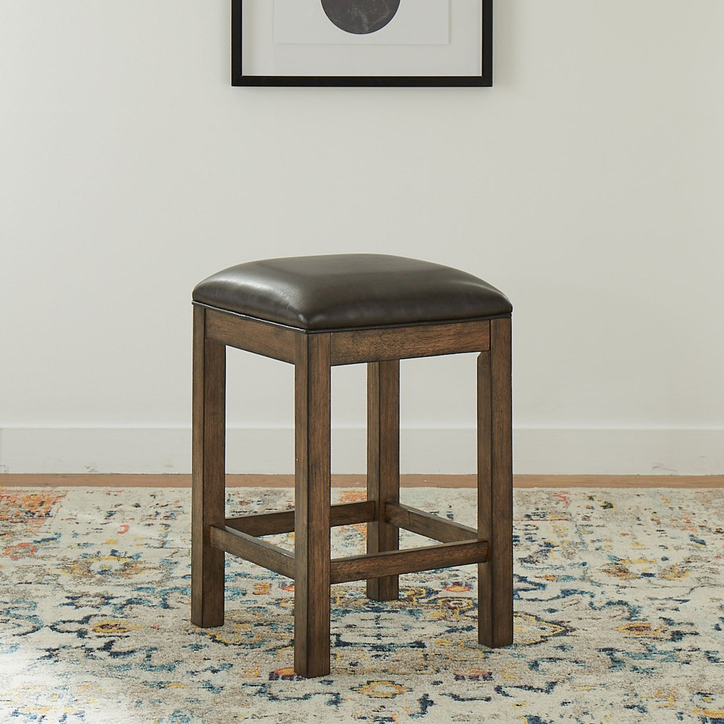 Lennox - Upholstered Console Stool - Dark Brown - Hornell Furniture Outlet