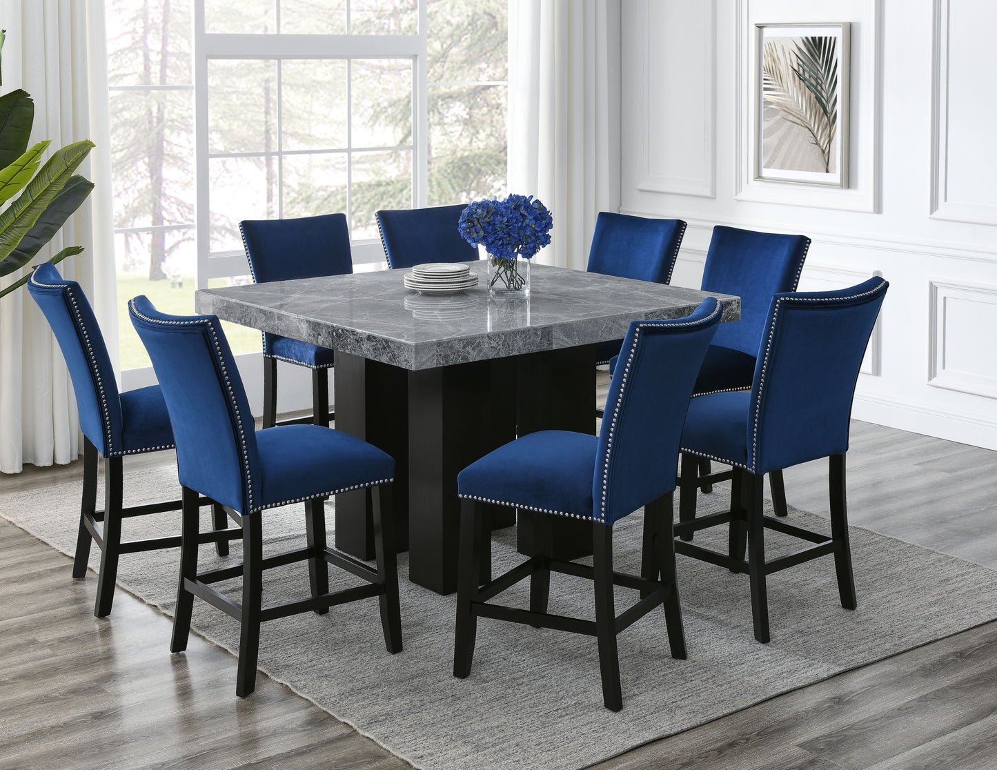 Camila - Square Counter Dining Set - Gray Top - Hornell Furniture Outlet