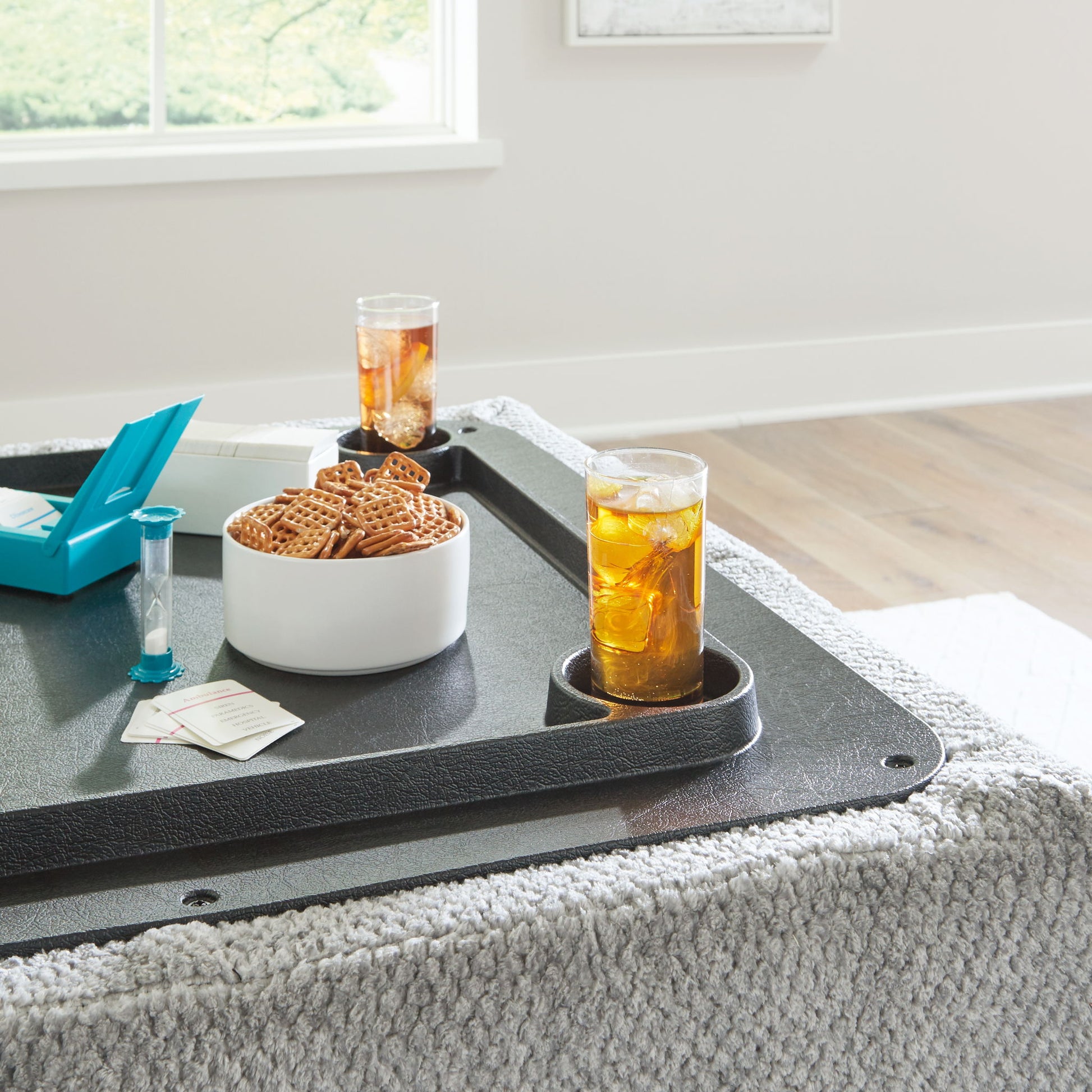 Casselbury - Cement - Ottoman With Storage - Hornell Furniture Outlet