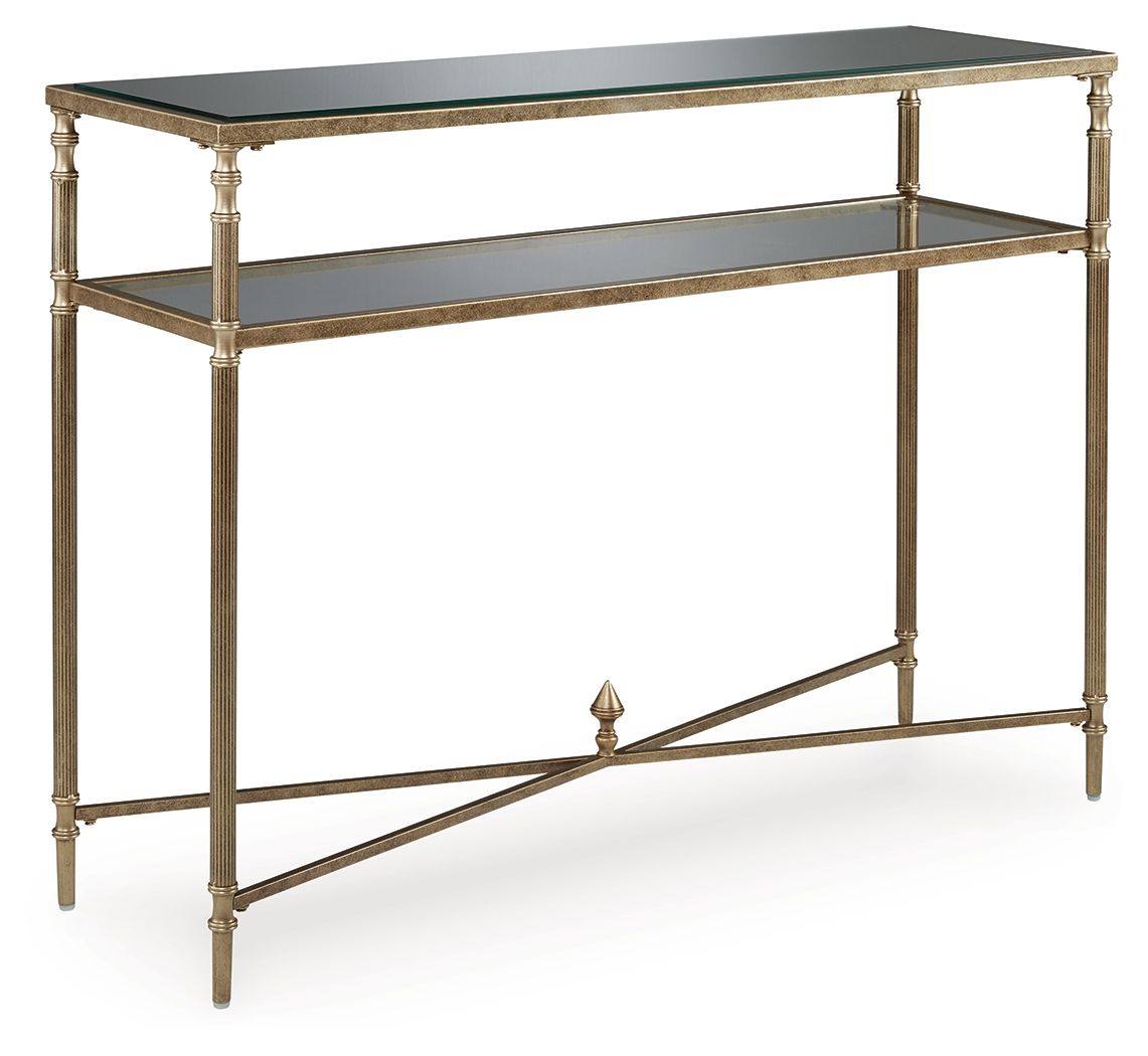 Cloverty - Aged Gold Finish - Sofa Table - Hornell Furniture Outlet