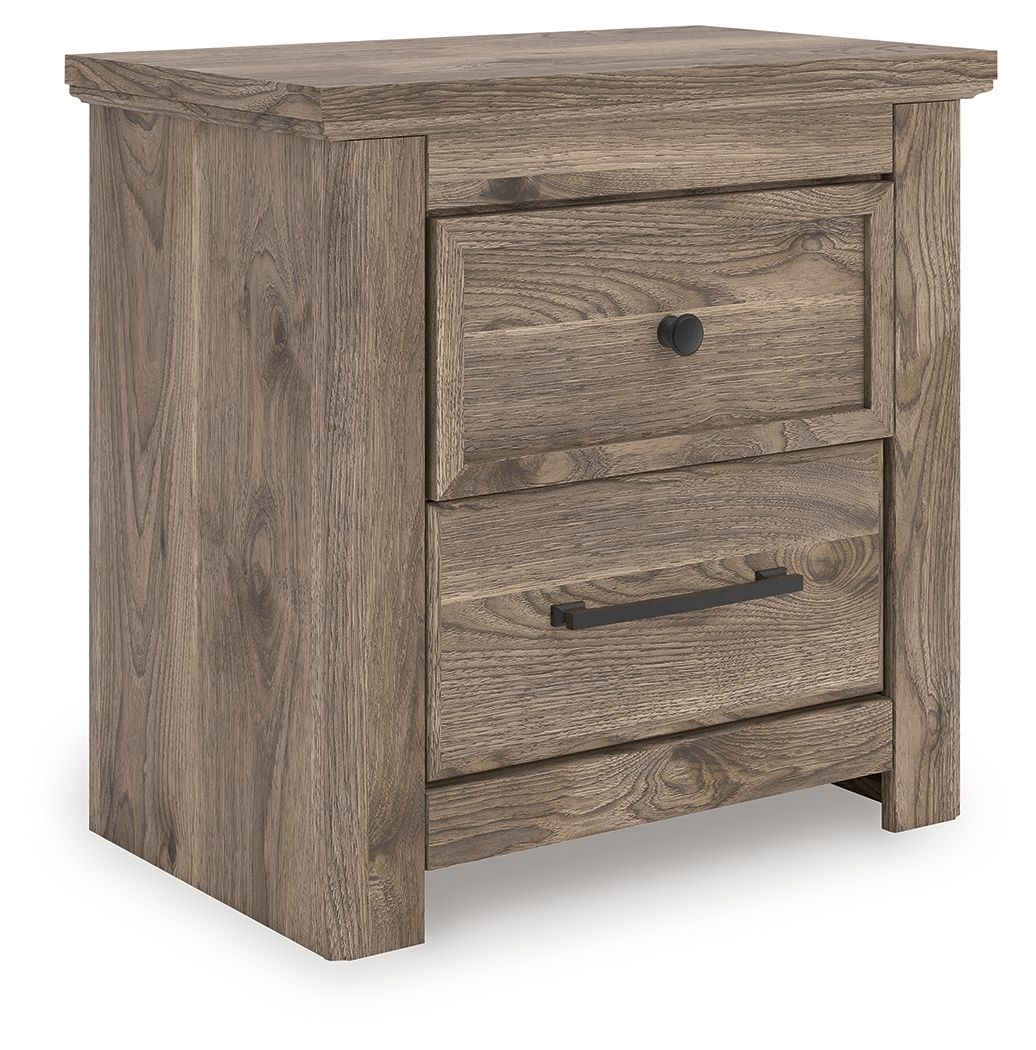 Rusticott - Brown - Two Drawer Night Stand - Hornell Furniture Outlet