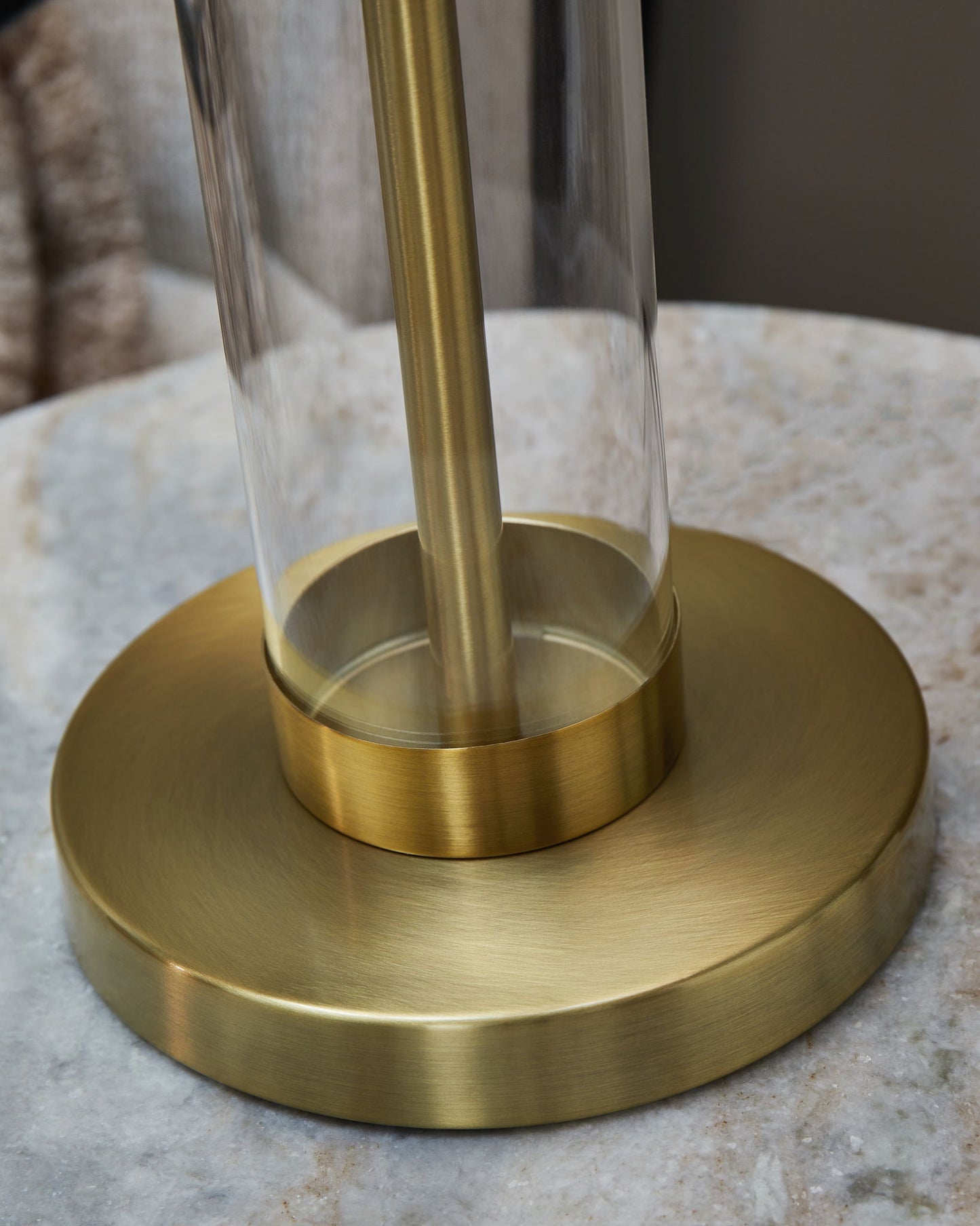 Orenman - Clear / Brass Finish - Glass Table Lamp (Set of 2) - Hornell Furniture Outlet