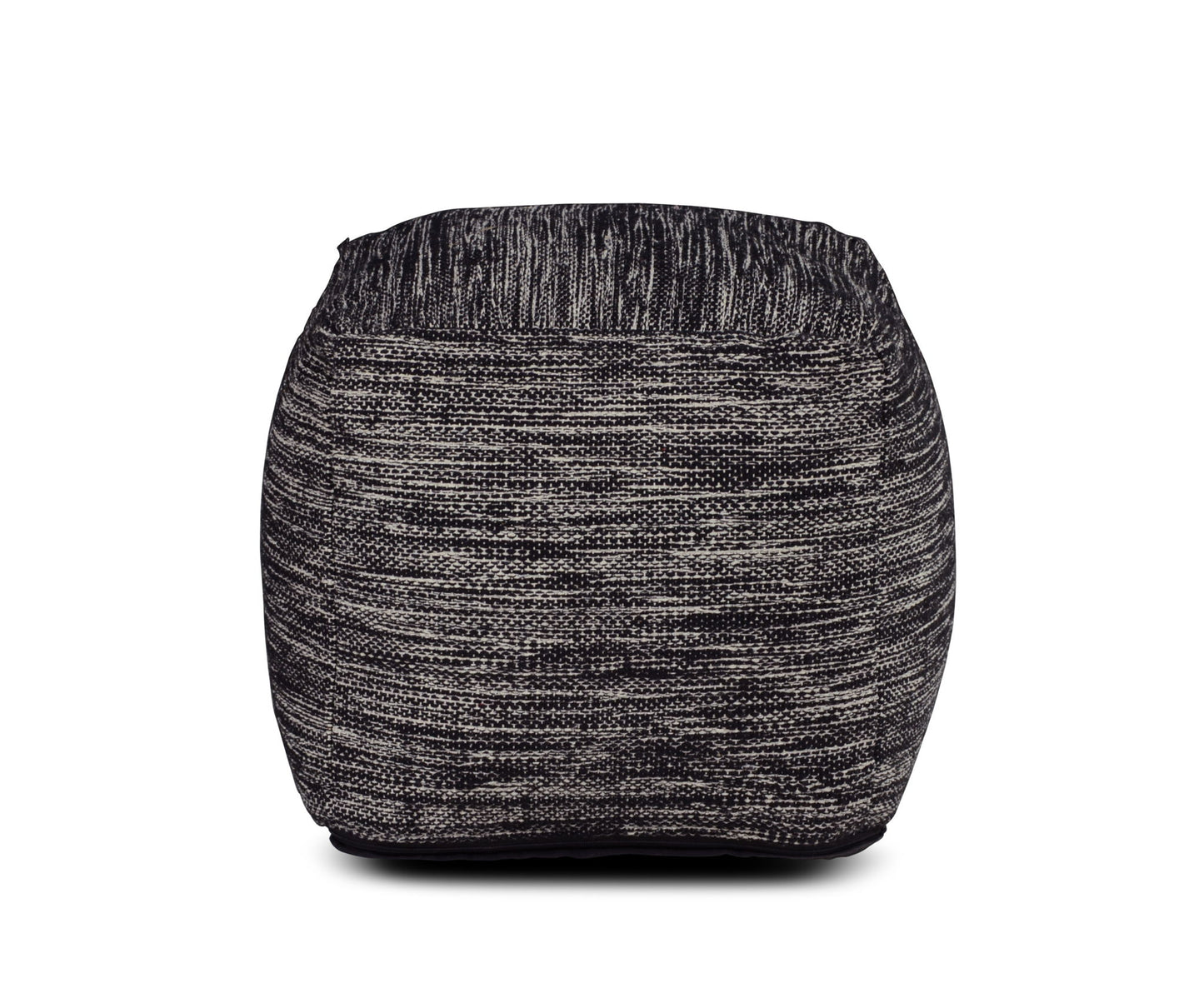 Omari - Square Handwoven Woolen Pouf - Black - Hornell Furniture Outlet