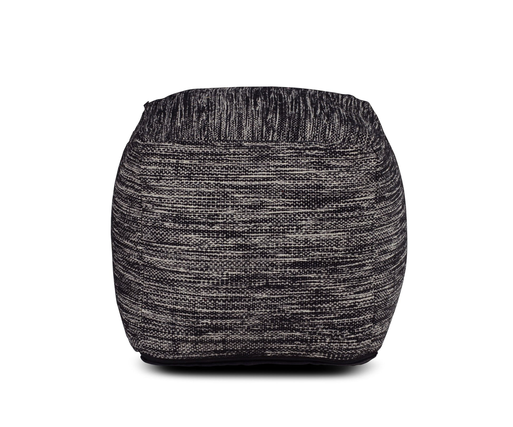 Omari - Square Handwoven Woolen Pouf - Black - Hornell Furniture Outlet