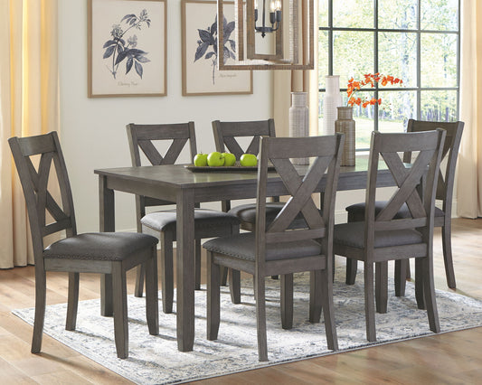 Caitbrook - Gray - RECT DRM Table Set (Set of 7) - Hornell Furniture Outlet