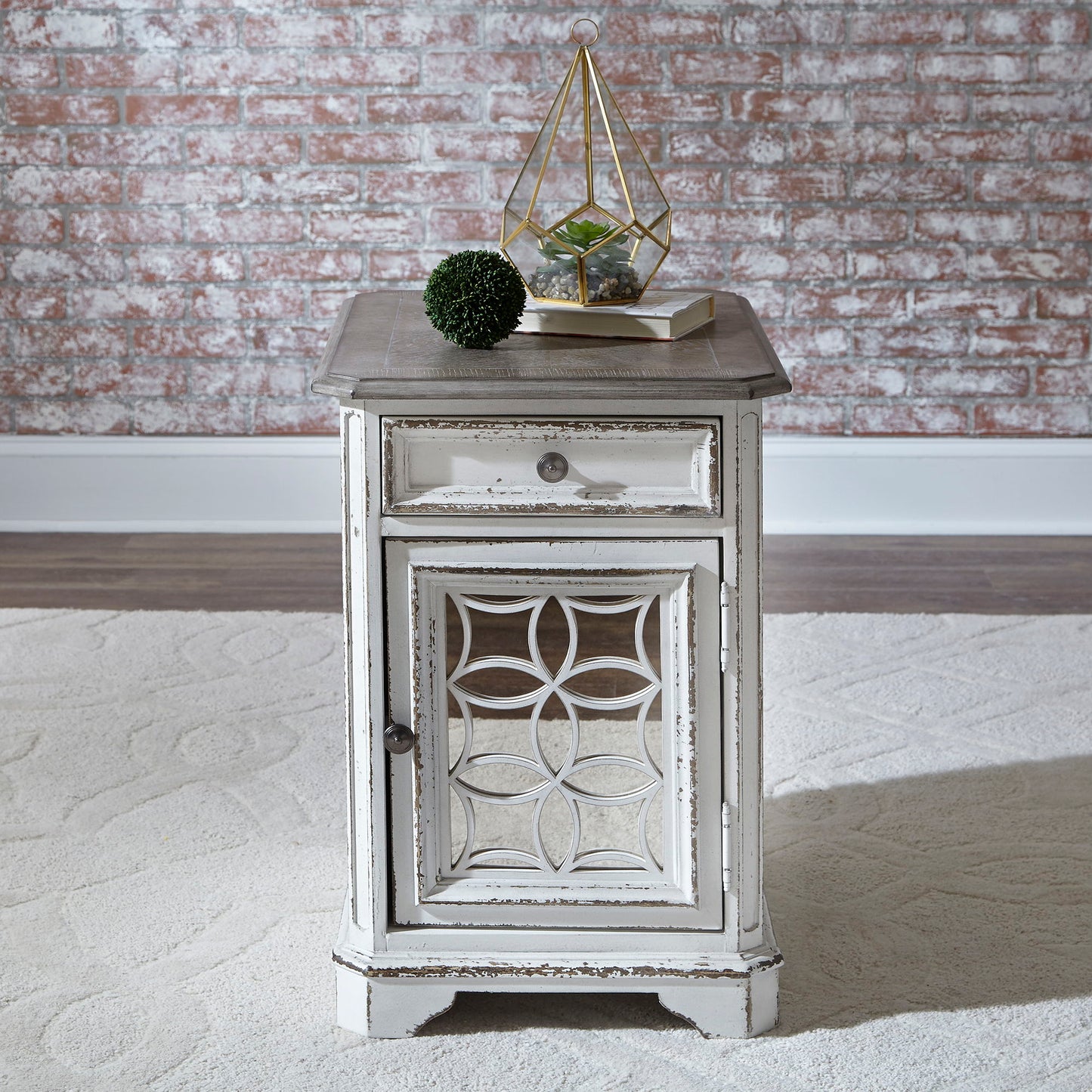 Magnolia Manor - Chair Side Table - White - Hornell Furniture Outlet